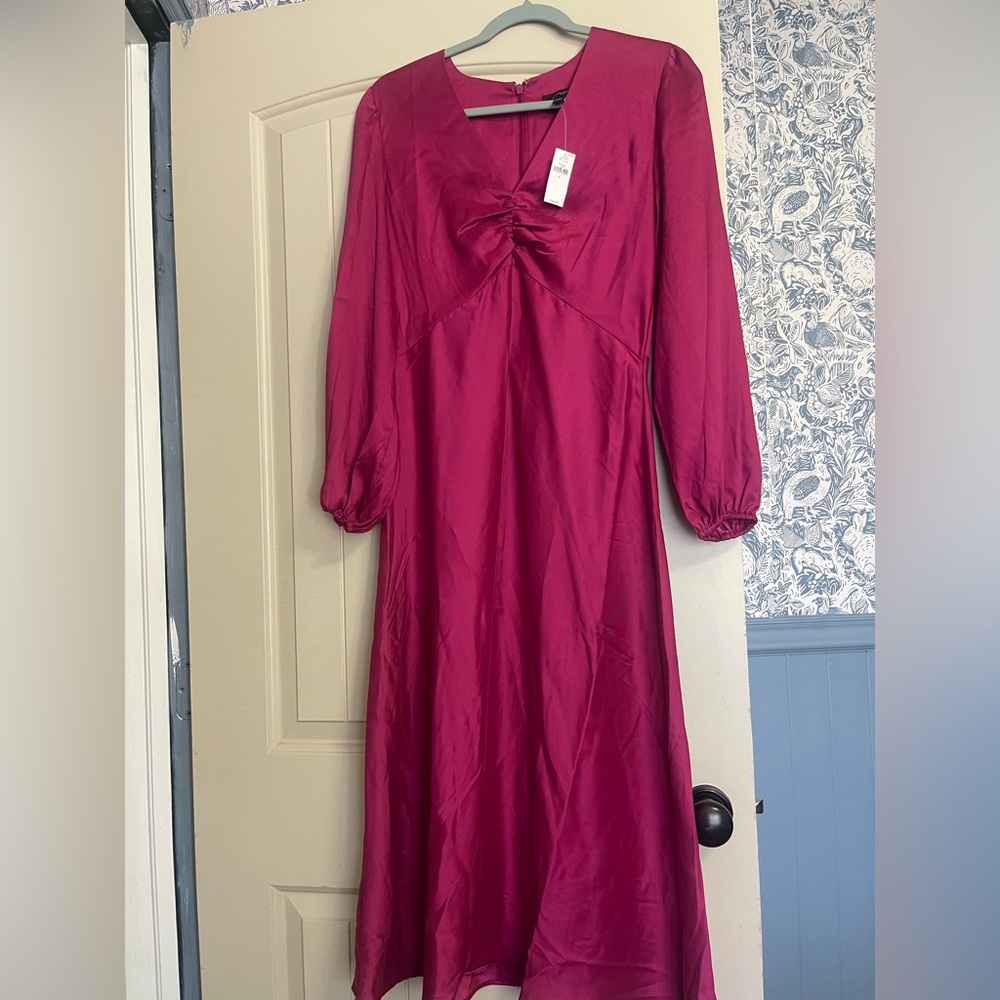 Banana Republic Fuchsia Long Sleeve Dress